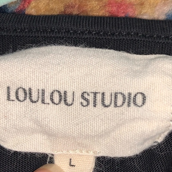 Loulou Studio Black Seram Cotton Midi Dress with Cut-Out Back Large - Picture 7 of 8